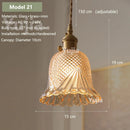 Axyaa Amber Glass Pendant Light Brass Vintage Adjustable Hanging Lamp