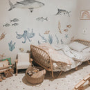 Axyaa Sharks Wall Decals | Ocean Animal Sticker | Under The Sea Nursery Decor