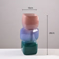 Axyaa Gradient Color Glass Vase Flower Pot Hydroponics Terrarium Home Decoration
