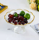 Axyaa 9-inch Glass High Leg Fruit Plate Delicate Candy Dim Sum Plate