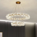 Axyaa Luxury Crystal LED Chandelier Circular Pendant Lamp - Modern Designer Lighting