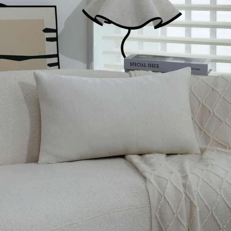 Solid Chenille Soft Pillow Cover in Modern Style for Bedroom, Living Room & Sofa