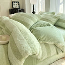 Axyaa Milk Fleece Bed 4-Piece Set, Coral Fleece Mattress, Double Quilt Cover, Bed Sheet