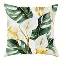 Axyaa Exotic Green & Gold Tropical Leaf Pillow Covers - Sofa Bedroom Car Pillow Cover