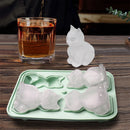 Axyaa Cat Ice Cube Mold - 4 Cavity Silicone Tray for Whiskey Cocktails