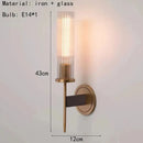 Axyaa Clear Glass Copper Wall Light for Living Room Bedroom Dining Room