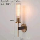 Axyaa Retro Brass Wall Light With Clear Glass Shade for Living Room Bedroom Dining Room