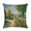 Axyaa Flower Pattern Cushion Cover Cotton Linen Throw Pillow Case for Home Sofa Decor
