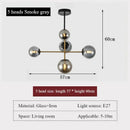 Axyaa Nordic Glass Chandelier LED Decorative Lighting for Living Room, Dining Room, and Bedroom
