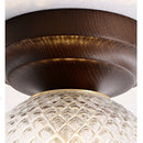 Axyaa Walnut Wood Glass LED Ceiling Light Fixture for Modern Spaces