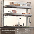 Axyaa Over Sink Dish Drying Rack & Organizer Shelf - Adjustable Multifunctional Storage