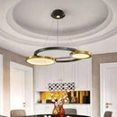 Axyaa Minimalist Glass Multi Ring Chandelier - Dimmable Living Room Lighting