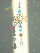 Axyaa Crystal Lotus Sun Catcher Chakra Rainbow Prism Home Decor