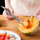 Axyaa Double Head Melon Scoop Stainless Steel Fruit Carving Knife Watermelon Baller