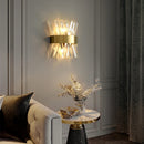 Axyaa Gold LED Crystal Wall Sconce Light Modern Luxury Art Decor Fixtures