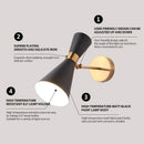 Axyaa Nordic Iron Wall Lamp Black White LED Up Down Light