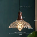 Axyaa Modern LED Pendant Lights Glass Wood Suspension Luminaire
