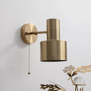 Axyaa Modern Copper LED Wall Lamp with Pull Chain Switch