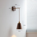 Axyaa Modern LED Ceramic Wall Lamp Sconce with Wooden Base for Bedroom & Living Room