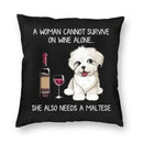 Axyaa Alaskan Malamute Wine Red Dog Pillowcase - Luxury Home Decor