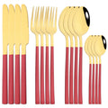 Axyaa Rose Gold Cutlery Set - 16-Piece Stainless Steel Dinnerware Flatware