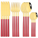 Axyaa Rose Gold Cutlery Set - 16-Piece Stainless Steel Dinnerware Flatware