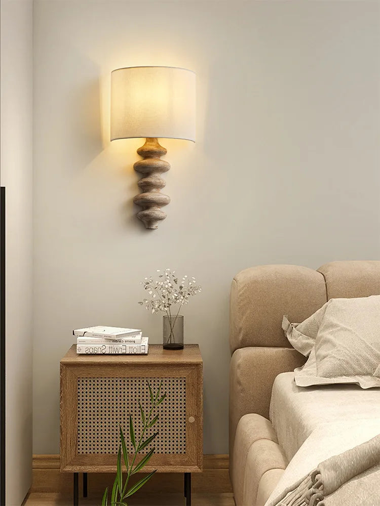 Axyaa Retro Solid Wood Wall Lamp for Living Room Study Bedroom Corridor Lighting