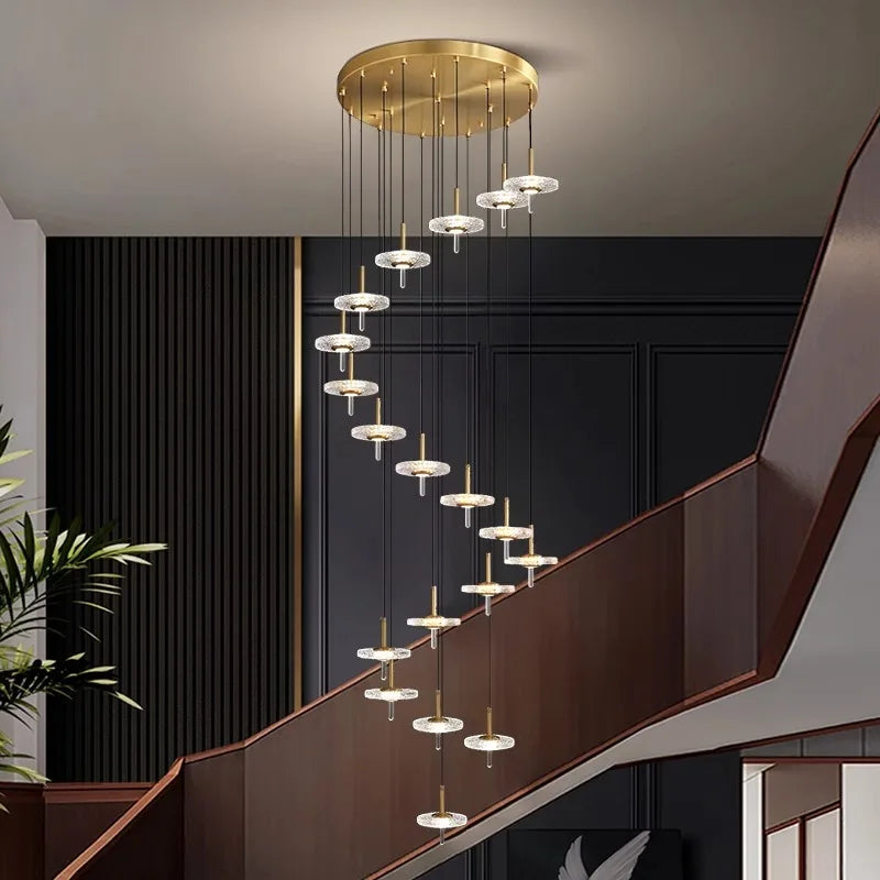 Axyaa Nordic Stair Chandelier Pendant Lights for Living Room and Dining Room
