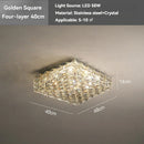 Axyaa Nordic Crystal LED Ceiling Chandelier in Gold/Chrome for Luxury Living Spaces