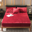 Axyaa Plush Quilted Mattress Cover | Soft & Warm Bed Fitted Sheet | Queen King Size