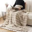Axyaa Faux Rabbit Fur Throw Blanket