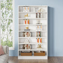 Axyaa 9 Tier Modern Bookcase, 71" Freestanding Display Shelf and Storage Cabinet