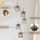 Axyaa Nordic Crystal Chandelier Three-Head Light Fixture for Bar Living Room