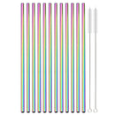 Colorful Stainless Steel Drinking Straws Set for Cocktails, Smoothies, Coffee – Axyaa Brand