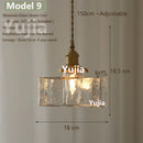 Axyaa Vintage Clear Glass Brass Pendant Light for Kitchen Dining Bedroom