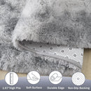 Axyaa Fluffy Plush Tie Dye Gray Oval Carpet - Bedroom & Living Room Home Decoration Rug