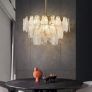 Axyaa Luxury Glass Crystal LED Chandelier for Living and Dining Room