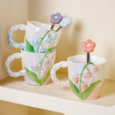Axyaa Lily of The Valley 3D Flower Cup and Spoon Set
