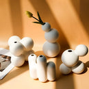 Axyaa Nordic White Vases | Pottery Vases for Living Room Decor | Porcelain Vases for Artificial Flowers
