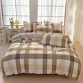 Axyaa Blue & White Grid 4-Piece Bed Sheet Set, Thickened Material