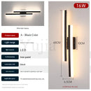 Axyaa Modern Slim LED Wall Sconce 16W Integrated Black Gold Brass Nordic Wall Lamp