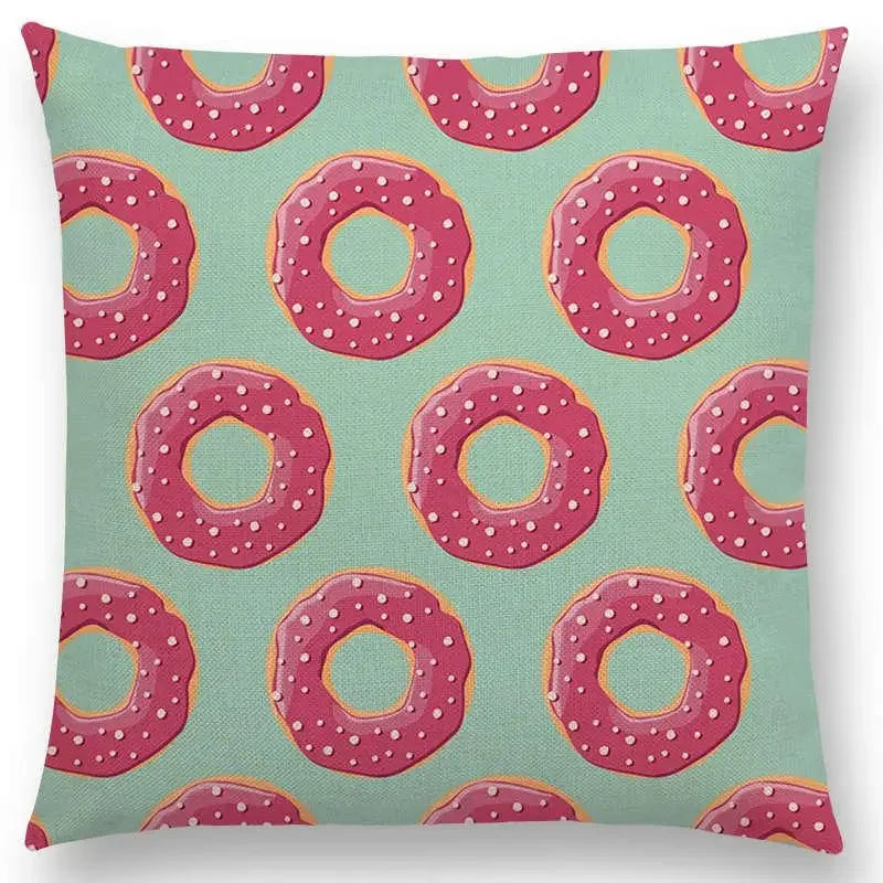 Axyaa Chocolate Candy Donuts Ice Cream Cushion Cover Party Throw Pillow Case
