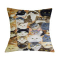 British Cat Golden Retriever Print Linen Cushion Cover - Axyaa Home Decor