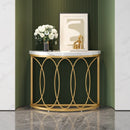 Axyaa Half Moon Gold Console Table: 43" Modern Semi Circle Entryway Sofa Table