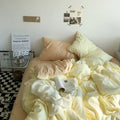 Axyaa Solid Fashion Bedding Set for Twin Full Queen Size Duvet Cover Pillowcases