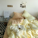 Axyaa Solid Fashion Bedding Set for Twin Full Queen Size Duvet Cover Pillowcases