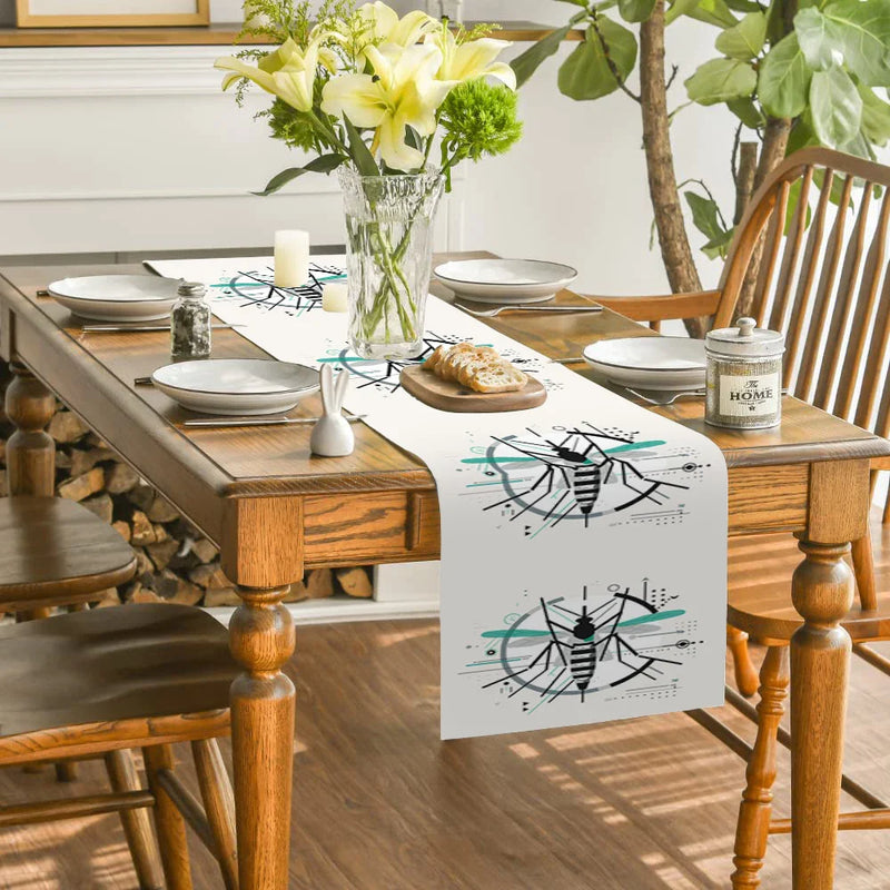 Axyaa Geometricus Table Runner: Stylish Dining Decor Cloth for Wedding & Coffee Tables