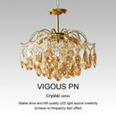 Axyaa Retro Crystal Chandelier for Bedroom Dining Living Room Cloakroom Luxurious Pendant Light