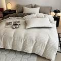 Axyaa Cotton Washed Yarn Bedding Set: Duvet Cover, Sheets, Quilt Cover, Pillowcases