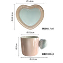 Axyaa Heart Handle Ceramic Coffee Mug and Saucer Set